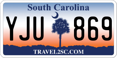 SC license plate YJU869