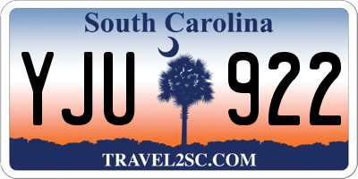 SC license plate YJU922