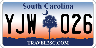 SC license plate YJW026