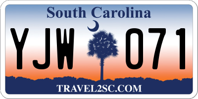 SC license plate YJW071