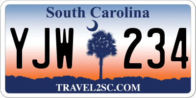 SC license plate YJW234