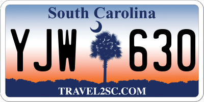 SC license plate YJW630