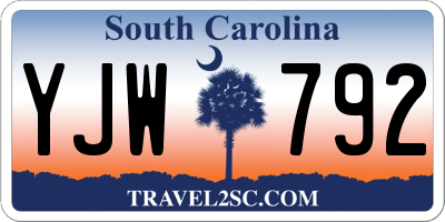 SC license plate YJW792