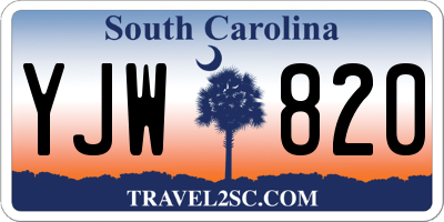 SC license plate YJW820