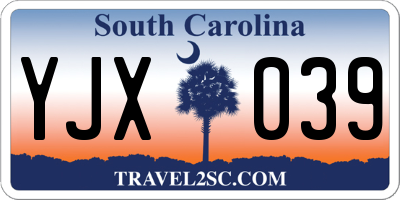 SC license plate YJX039