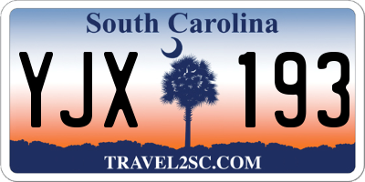 SC license plate YJX193