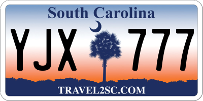 SC license plate YJX777