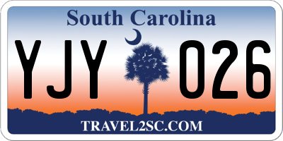 SC license plate YJY026