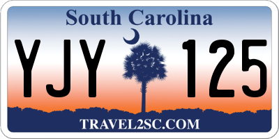 SC license plate YJY125
