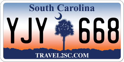 SC license plate YJY668