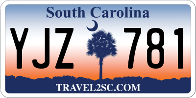 SC license plate YJZ781