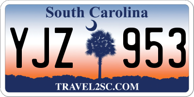SC license plate YJZ953