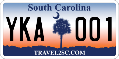 SC license plate YKA001