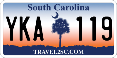 SC license plate YKA119