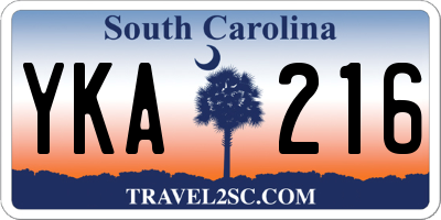 SC license plate YKA216