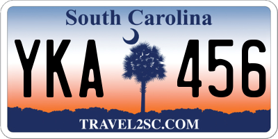 SC license plate YKA456