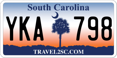 SC license plate YKA798