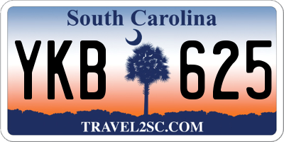 SC license plate YKB625