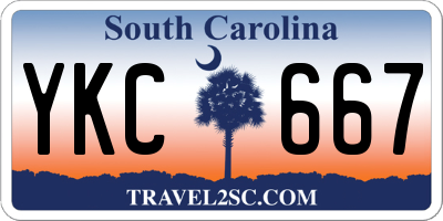SC license plate YKC667