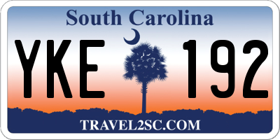 SC license plate YKE192
