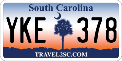 SC license plate YKE378