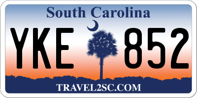 SC license plate YKE852
