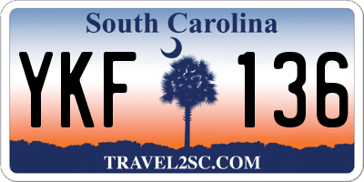 SC license plate YKF136