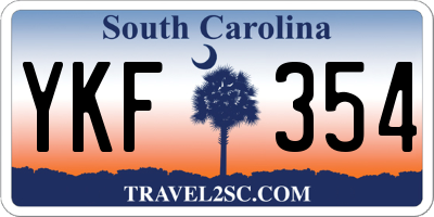 SC license plate YKF354