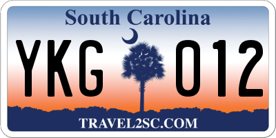 SC license plate YKG012