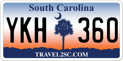 SC license plate YKH360