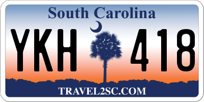 SC license plate YKH418