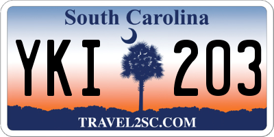SC license plate YKI203