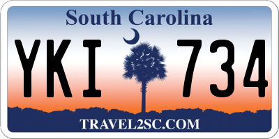 SC license plate YKI734