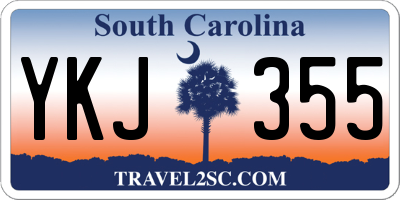 SC license plate YKJ355