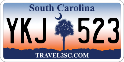 SC license plate YKJ523