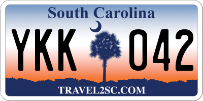 SC license plate YKK042