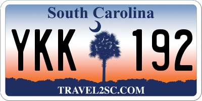 SC license plate YKK192