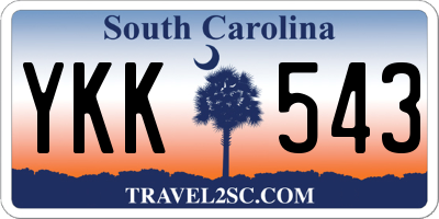 SC license plate YKK543