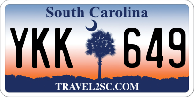 SC license plate YKK649
