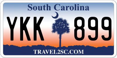 SC license plate YKK899