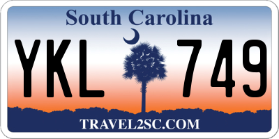 SC license plate YKL749