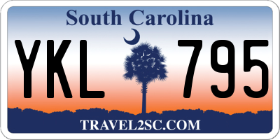 SC license plate YKL795