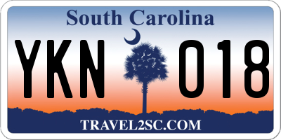 SC license plate YKN018