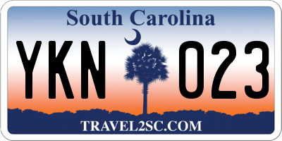 SC license plate YKN023