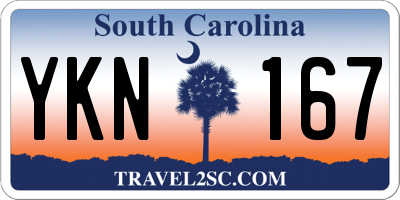 SC license plate YKN167