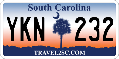 SC license plate YKN232