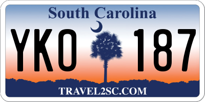 SC license plate YKO187