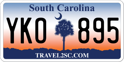 SC license plate YKO895