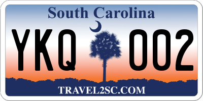 SC license plate YKQ002