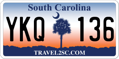 SC license plate YKQ136